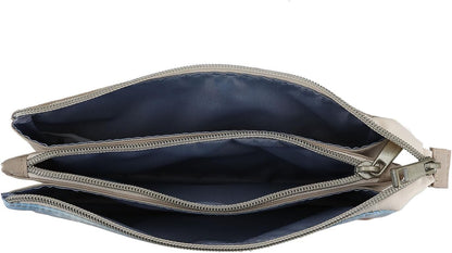 Depesche 13342 Miss Melody Poppy Sand Pencil Case in Beige with Horse Motif and Poppies Pencil Case with 3 Inner Compartments