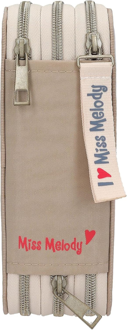 Miss Melody - Triple Pencil Case - Poppy Sand - Beige