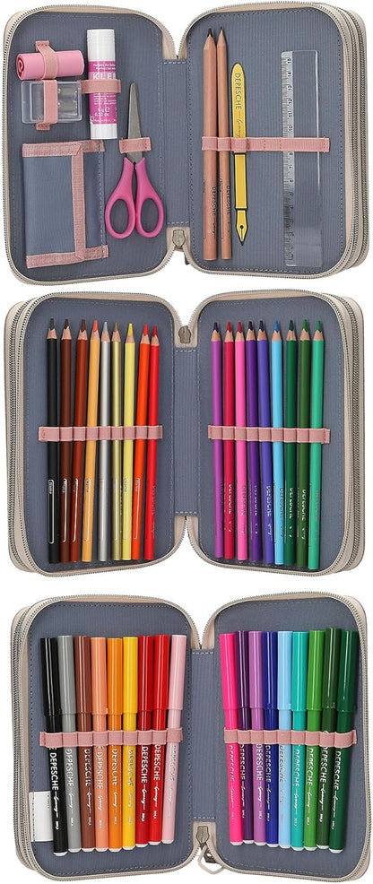 Miss Melody - Triple Pencil Case - Poppy Sand - Beige