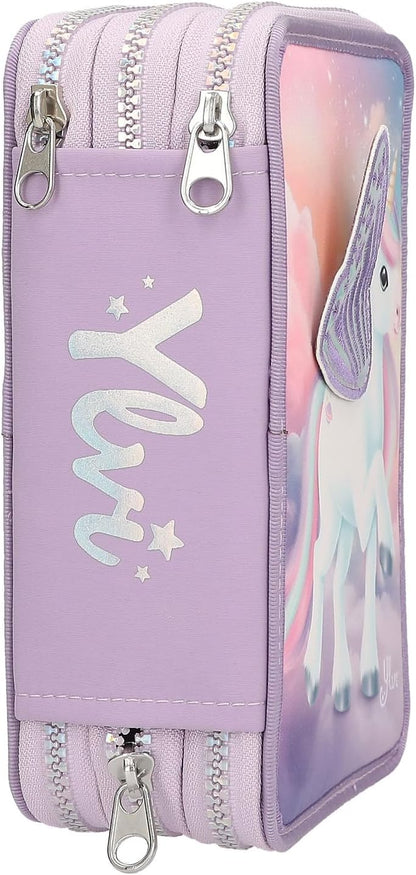 Ylvi - Triple Pencil Case With AppliquTd Wing - (0413417)