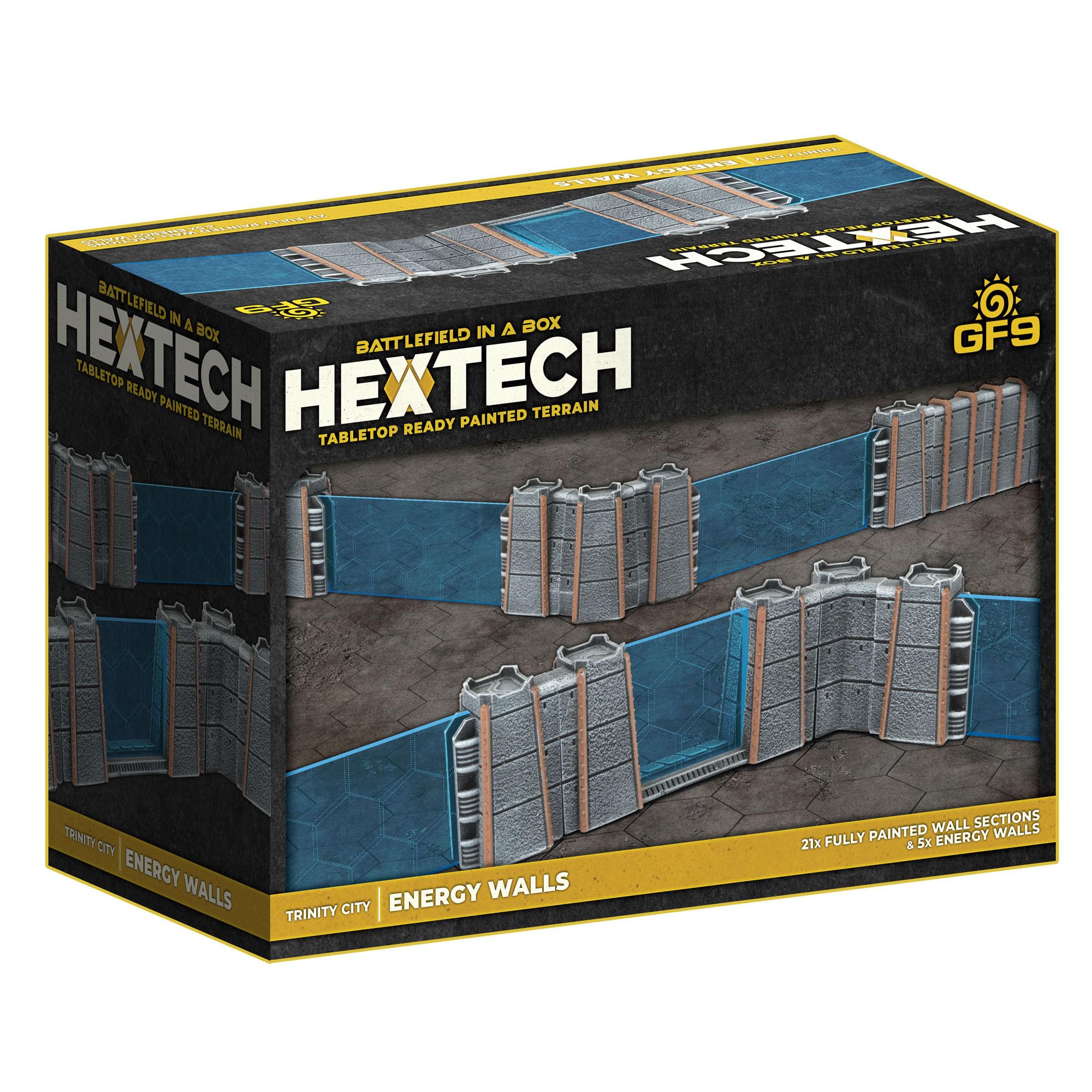 Gale Force Nine - Hextech - Trinity City Energy Walls - Grey/Blue
