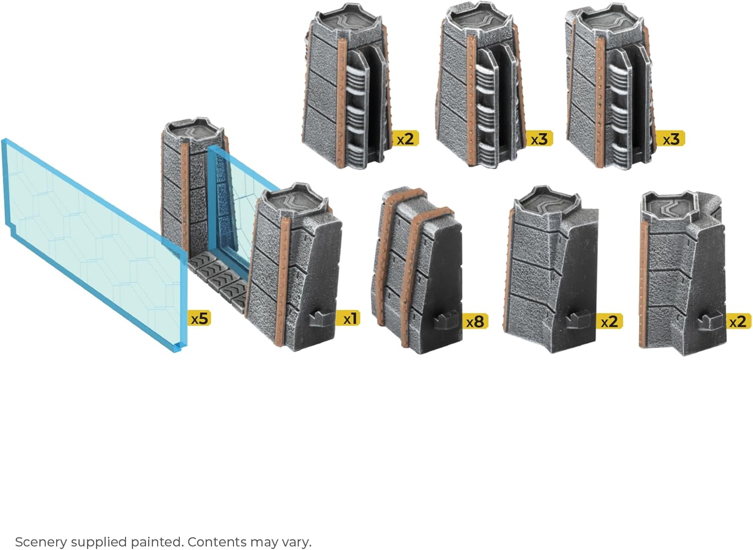 Gale Force Nine - Hextech - Trinity City Energy Walls - Grey/Blue