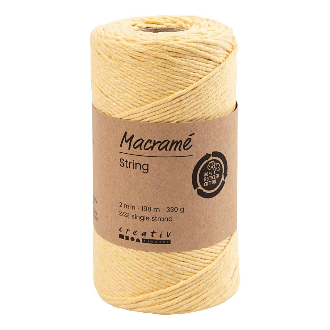 Creativ Company CC Macramé Koord 2 mm 198 m Lichtgeel