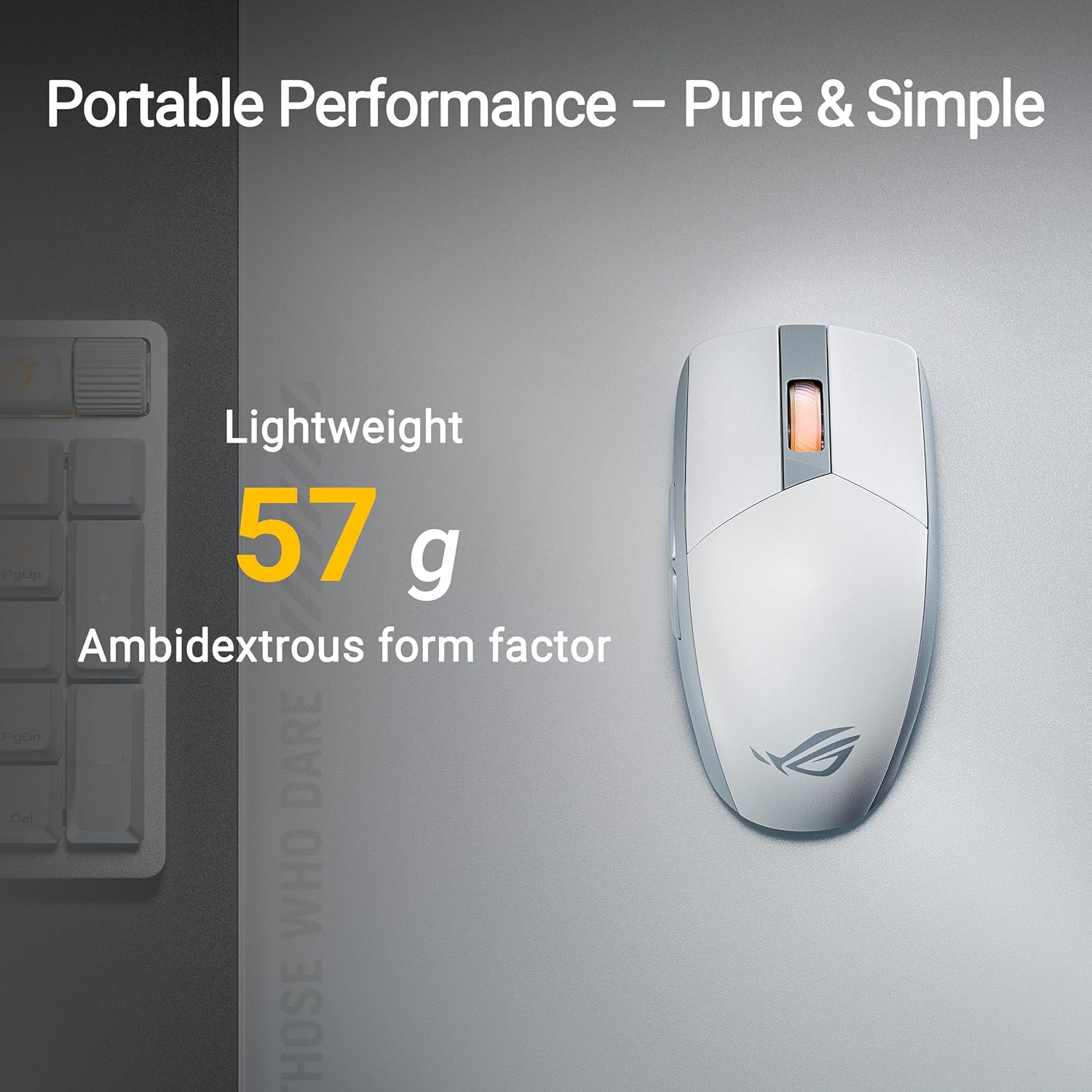 ASUS ROG Strix Impact III Wireless/Bluetooth Ultralight Gaming Mouse, 36000 DPI, ROG AimPoint Sensor, SpeedNova, RGB Lighting, Moonlight White