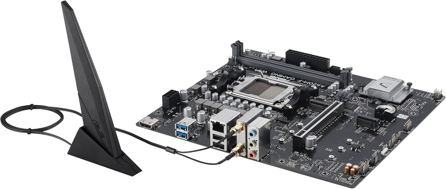 ASUS A620M-F GAMING WIFI, Scheda madre AMD mATX, DDR5, 2x M.2 PCIe 4.0, HDMI, 2.5Gb Ethernet, USB 3.2 Gen 1 Type-A, SafeSlot Core+, Q-DIMM, Q-LED Core, Q-Slot, ASUS 5X PROTECTION III, Armoury Crate