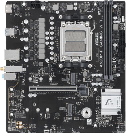 ASUS A620M-F GAMING WIFI, Scheda madre AMD mATX, DDR5, 2x M.2 PCIe 4.0, HDMI, 2.5Gb Ethernet, USB 3.2 Gen 1 Type-A, SafeSlot Core+, Q-DIMM, Q-LED Core, Q-Slot, ASUS 5X PROTECTION III, Armoury Crate