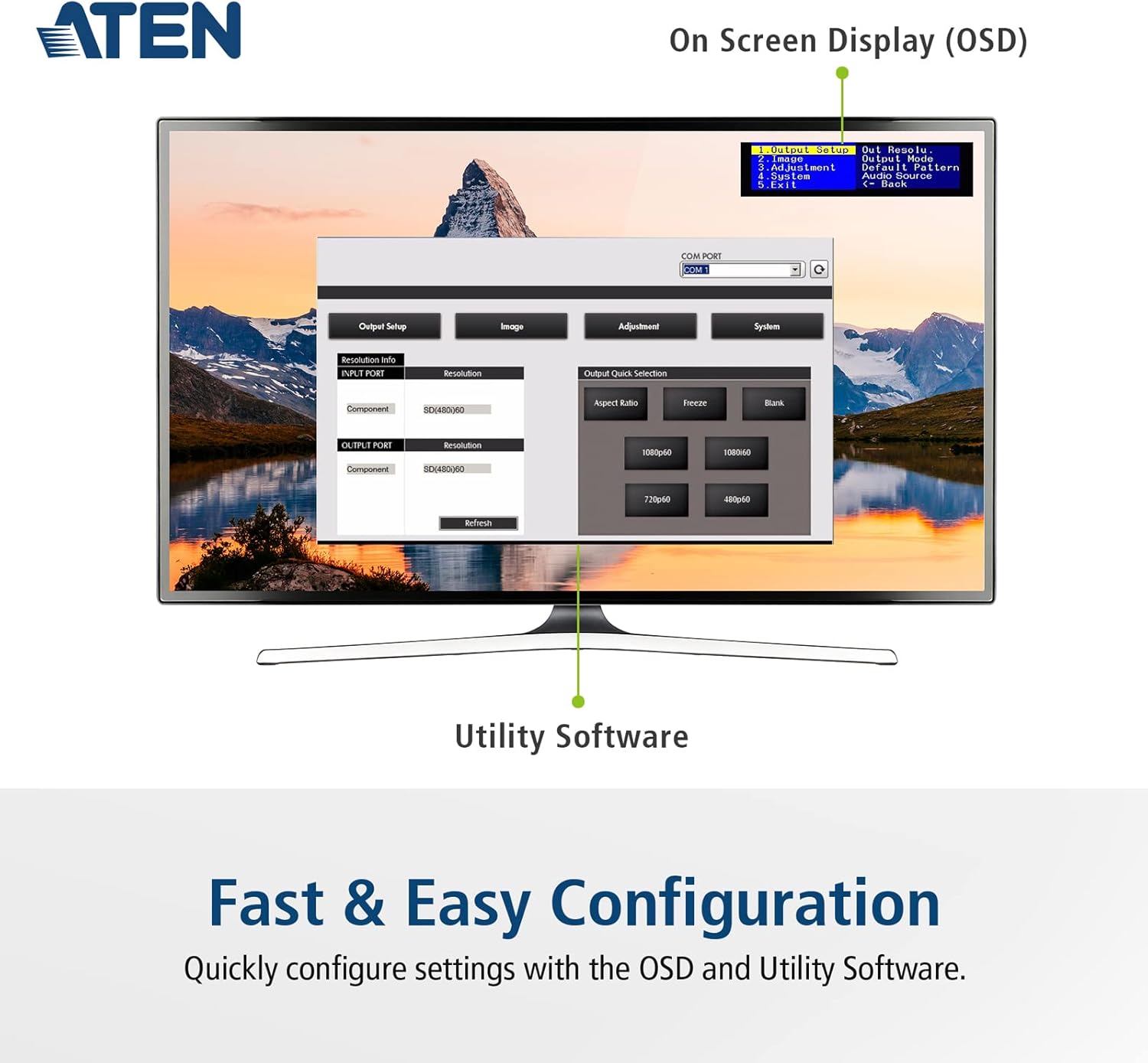 VC812 HDMI to VGA Converter with Scaler (Black) | up to 1080p; 1920 x 1200 | UK | ATEN #1 KVM Market Leader