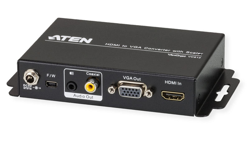VC812 HDMI to VGA Converter with Scaler (Black) | up to 1080p; 1920 x 1200 | UK | ATEN #1 KVM Market Leader