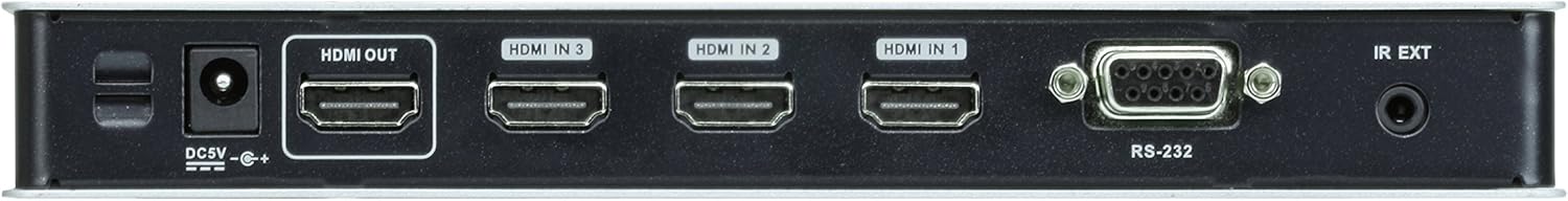 ATEN 4K HDMI 4-Port Switch VS481B, 340MHz, HDCP 2.2 compatible, Auto switching, Built-in bi-directional RS-232, Supports Dolby True HD and DTS HD Master Audio, UK, 1 KVM Market Leader