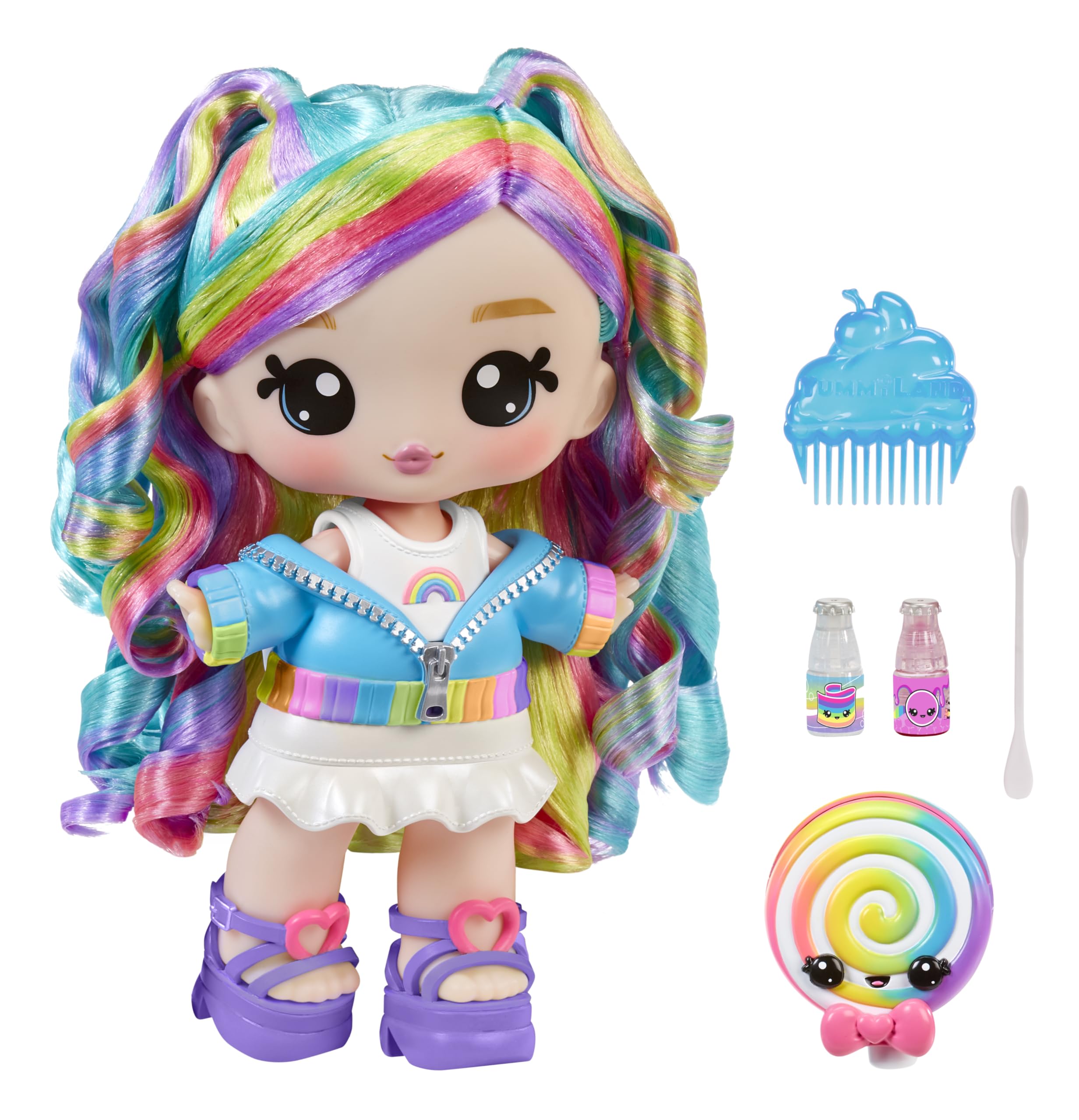 YUMMI LAND Yummiland x Peeps Lip Gloss Doll – Goldie Mallows – Includes 1 Customizable Fashion Doll and Lip Gloss Kit with Exclusive Color, Aroma and Transparent Base, for Kids 4 Years Old