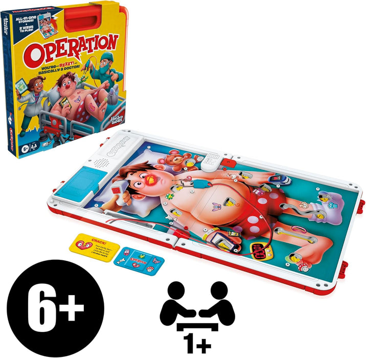 Operation Electronic Board Game with All-in-One Carrying Case - English Version