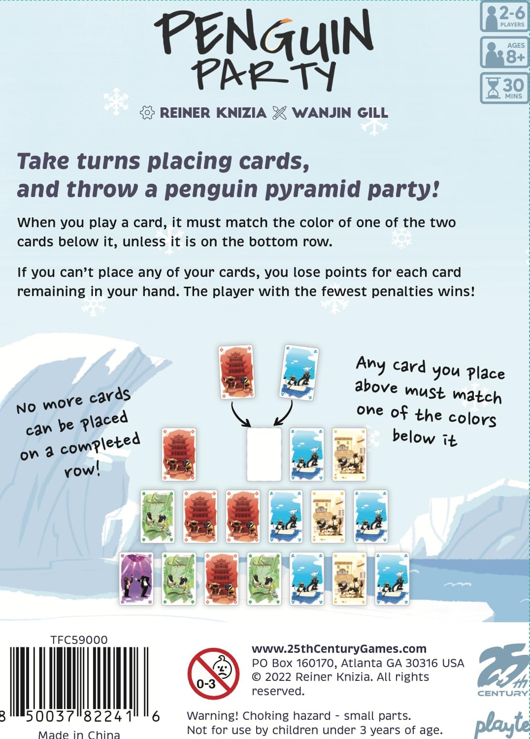 Penguin Party, Cute & Fun Card Game for 2 to 6 Players, by Reiner Knizia - 25th Century Games
