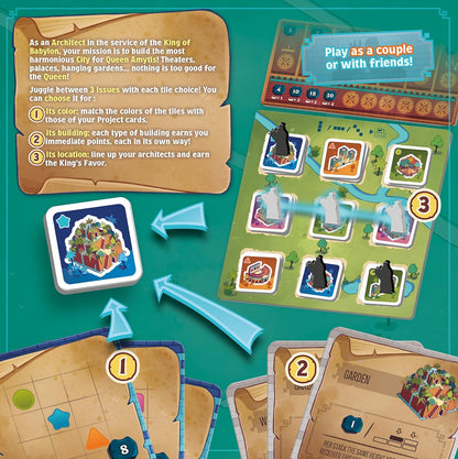 The Architects of Amytis | Two-Player Modern Strategy Game | Ages 10+ | 2 Players | 30 Minutes