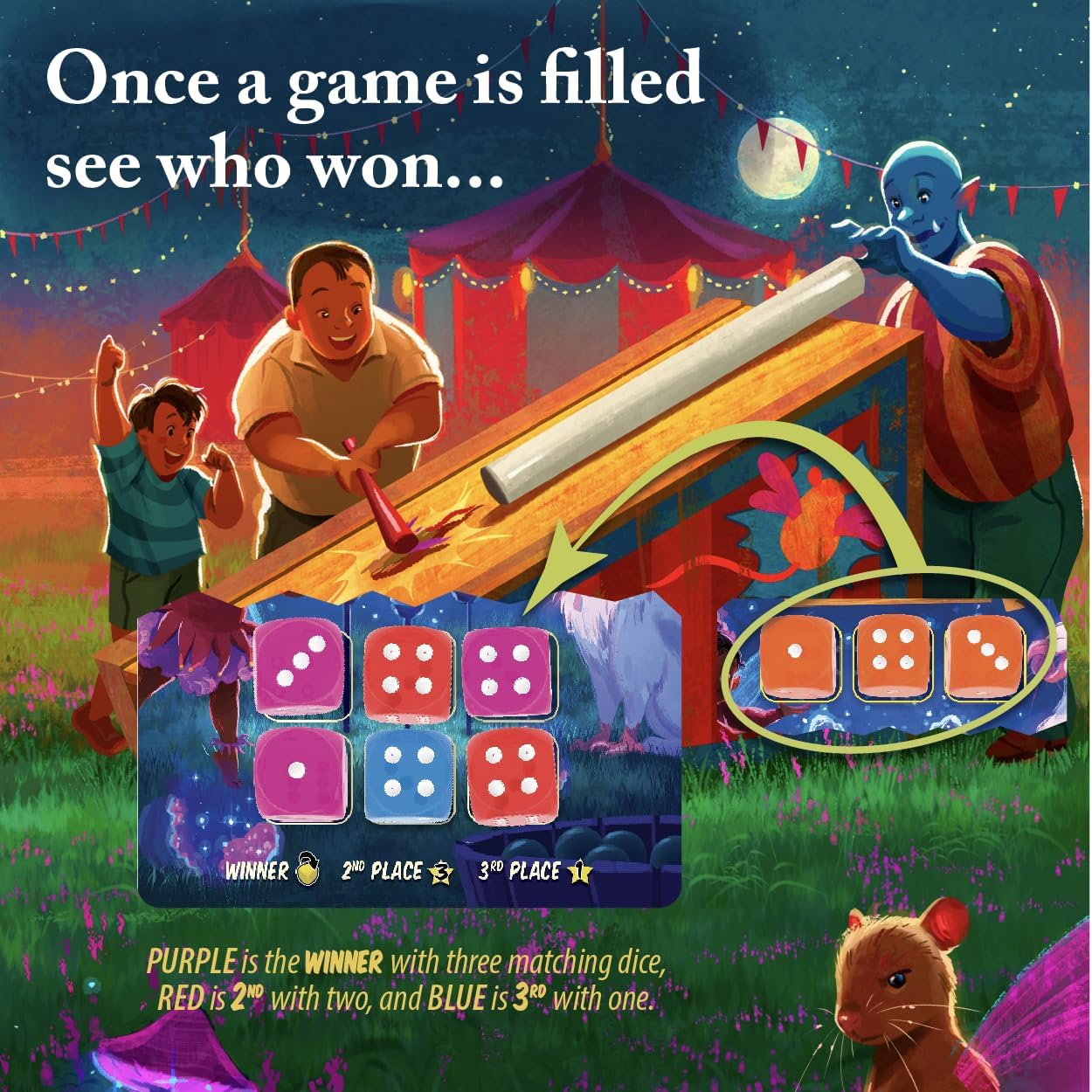 Gamewright | A Midsummer Night's Fayre | Family Dice Game | Ages 8+ | 2-5 Players | 30 Minutes Playing Time