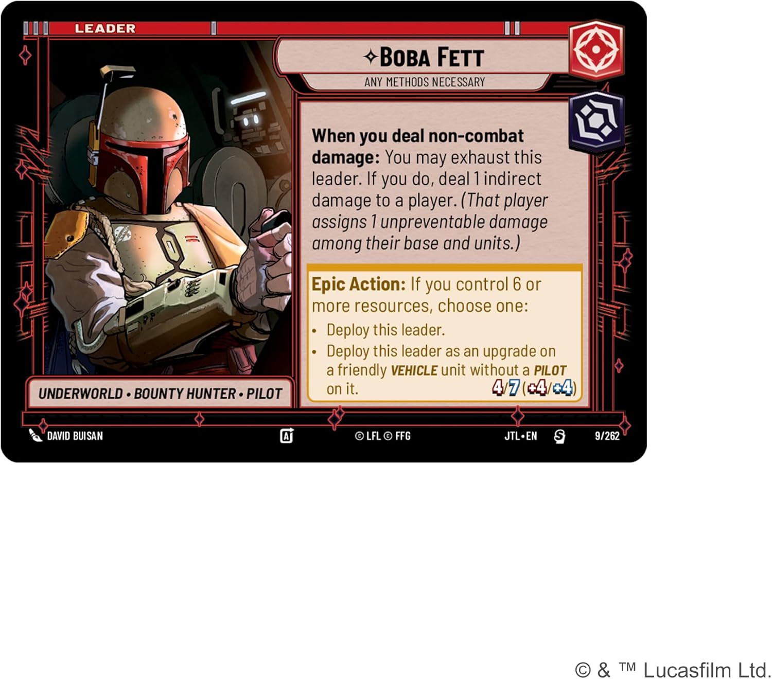 Fantasy Flight Games - Star Wars: Unlimited Trading Card Game - Jump to Lightspeed Boba Fett SPOTLIGHT DECK - Ready-to-Play 50-Card Deck with Exclusive Cards, Ages 12+, 2+ Players, 20 Minute Playtime