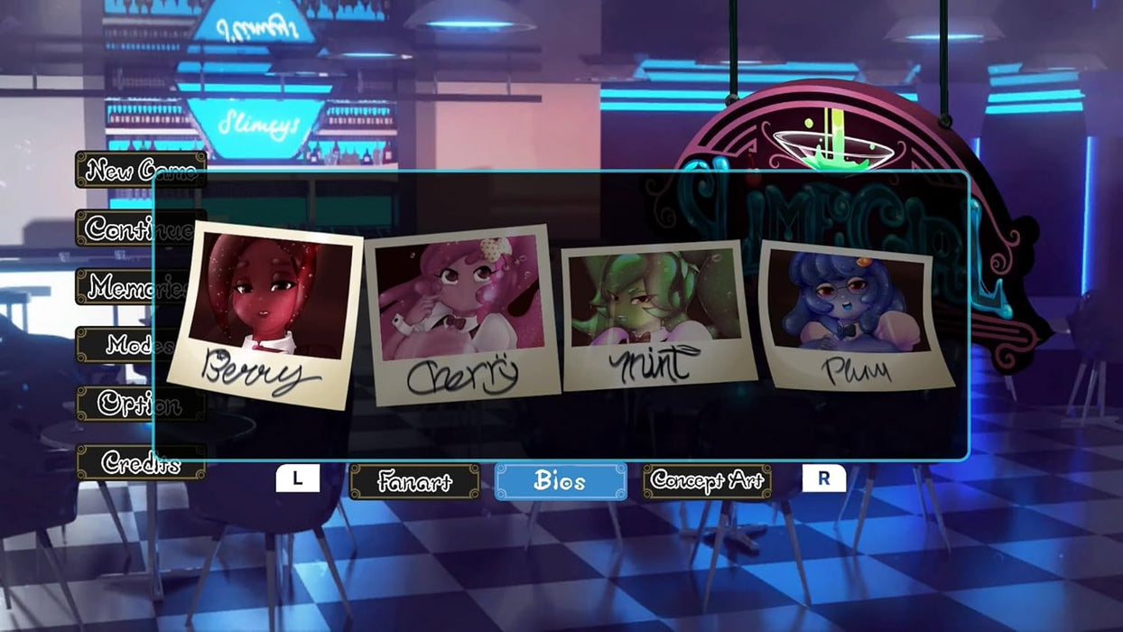 Slime Girls Smoothies (Nintendo Switch) Game including EXCLUSIVE in-game adult content and 8 double-sided art card.