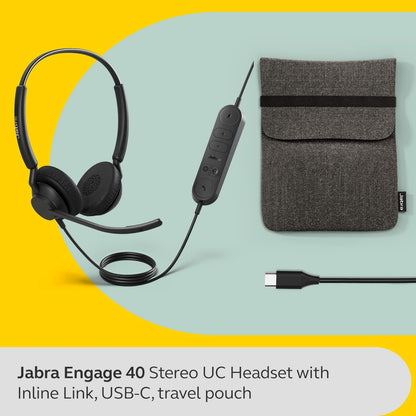 Jabra Engage 40 Stereo - Headset - On-Ear - Wired - Usb-C - Noise Isolating - Optimised For Uc