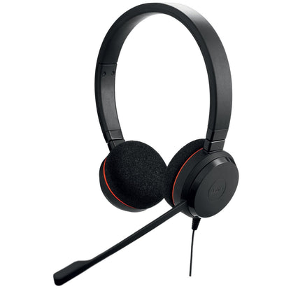 Jabra Evolve 20 Stereo Headset – Unified Communication Certified Headphones for VoIP Softphone with Passive Noise Cancellation – USB-C/A – Black