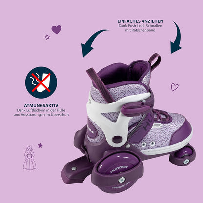 HUDORA My First Quad Rolschaatsen in verschillende maten en kleuren - hoogwaardige rolschaatsen voor kinderen tot 20 kg - kinderrolschaatsen in grootte verstelbaar - veilige rollerskates voor