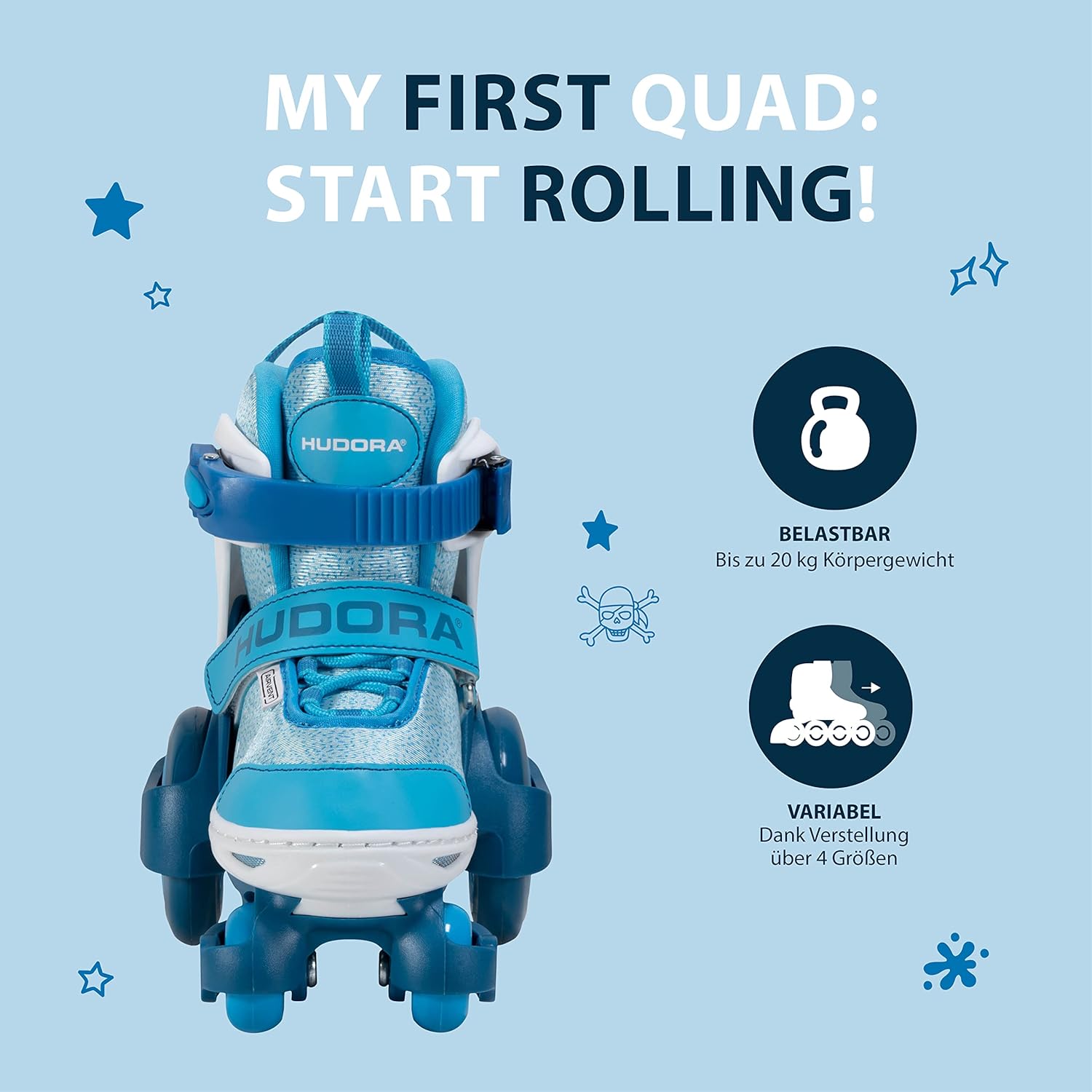 Hudora - HUDORA Rolschaatsen My First Quad Blauw Maat 26-29