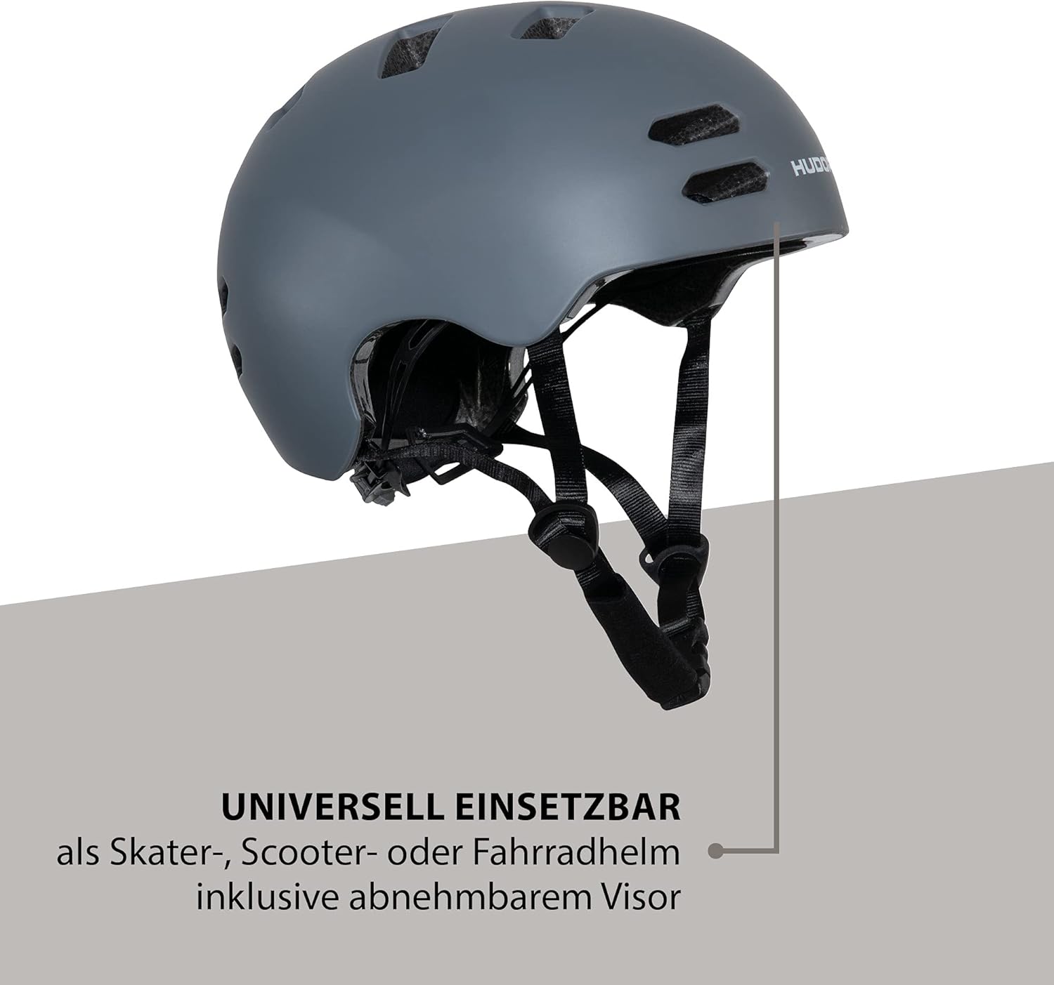 Hudora - HUDORA Skaterhelm Allround Grafiet Maat S (53-55cm)