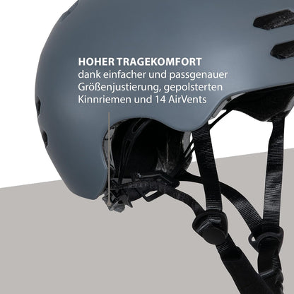 Hudora - HUDORA Skaterhelm Allround Grafiet Maat S (53-55cm)