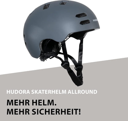 Hudora - HUDORA Skaterhelm Allround Grafiet Maat L (58-61cm)