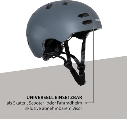Hudora - HUDORA Skaterhelm Allround Grafiet Maat L (58-61cm)