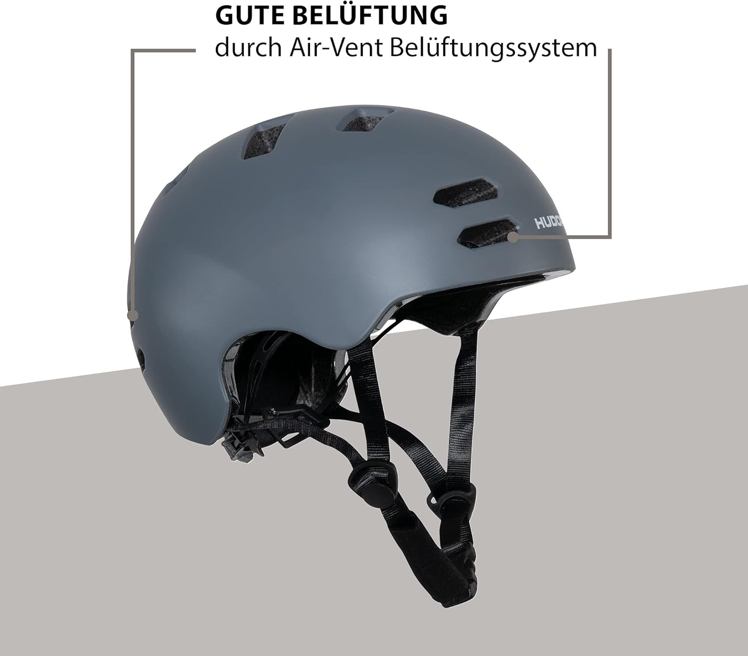 Hudora - HUDORA Skaterhelm Allround Grafiet Maat L (58-61cm)