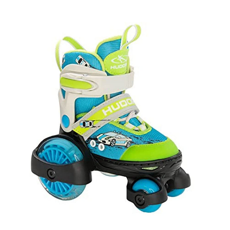HUDORA My First Quad LED girl/boy in diverse misure - pattini a rotelle di pregio con LED - pattini a rotelle comodi regolabili su 4 misure - pattini di stile per bambini/e fino a 20kg