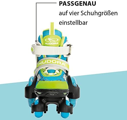 HUDORA My First Quad LED girl/boy in diverse misure - pattini a rotelle di pregio con LED - pattini a rotelle comodi regolabili su 4 misure - pattini di stile per bambini/e fino a 20kg