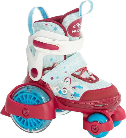 HUDORA My First Quad LED girl/boy in diverse misure - pattini a rotelle di pregio con LED - pattini a rotelle comodi regolabili su 4 misure - pattini di stile per bambini/e fino a 20kg