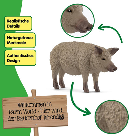 schleich 14892 Wollschwein, ab 3 Jahren, Farm World - Spielfigur, 3 x 10 x 6 cm