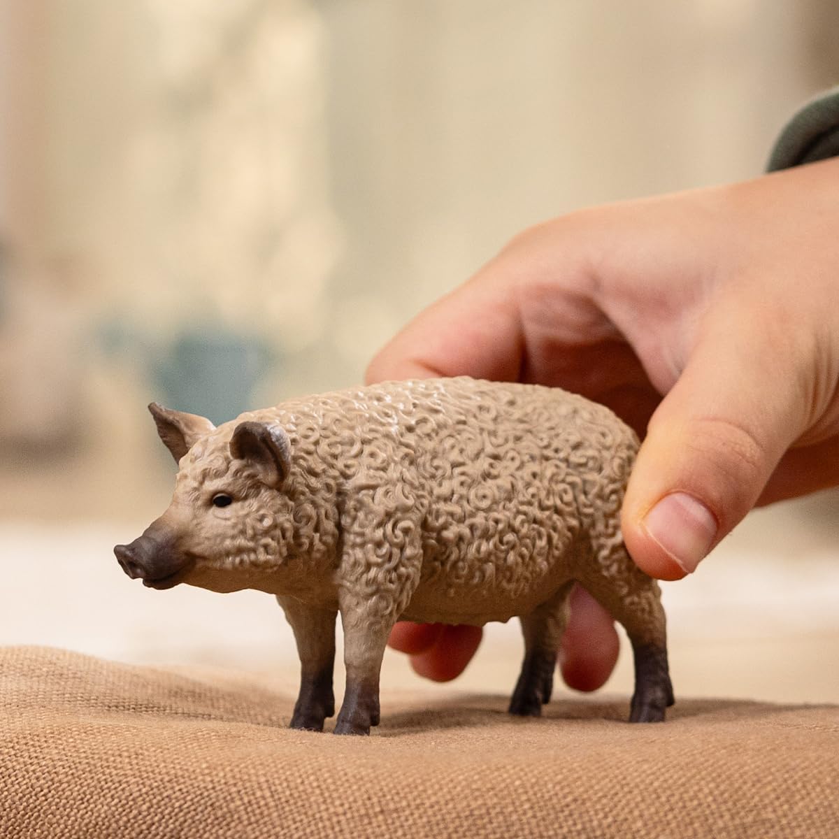 schleich 14892 Wollschwein, ab 3 Jahren, Farm World - Spielfigur, 3 x 10 x 6 cm
