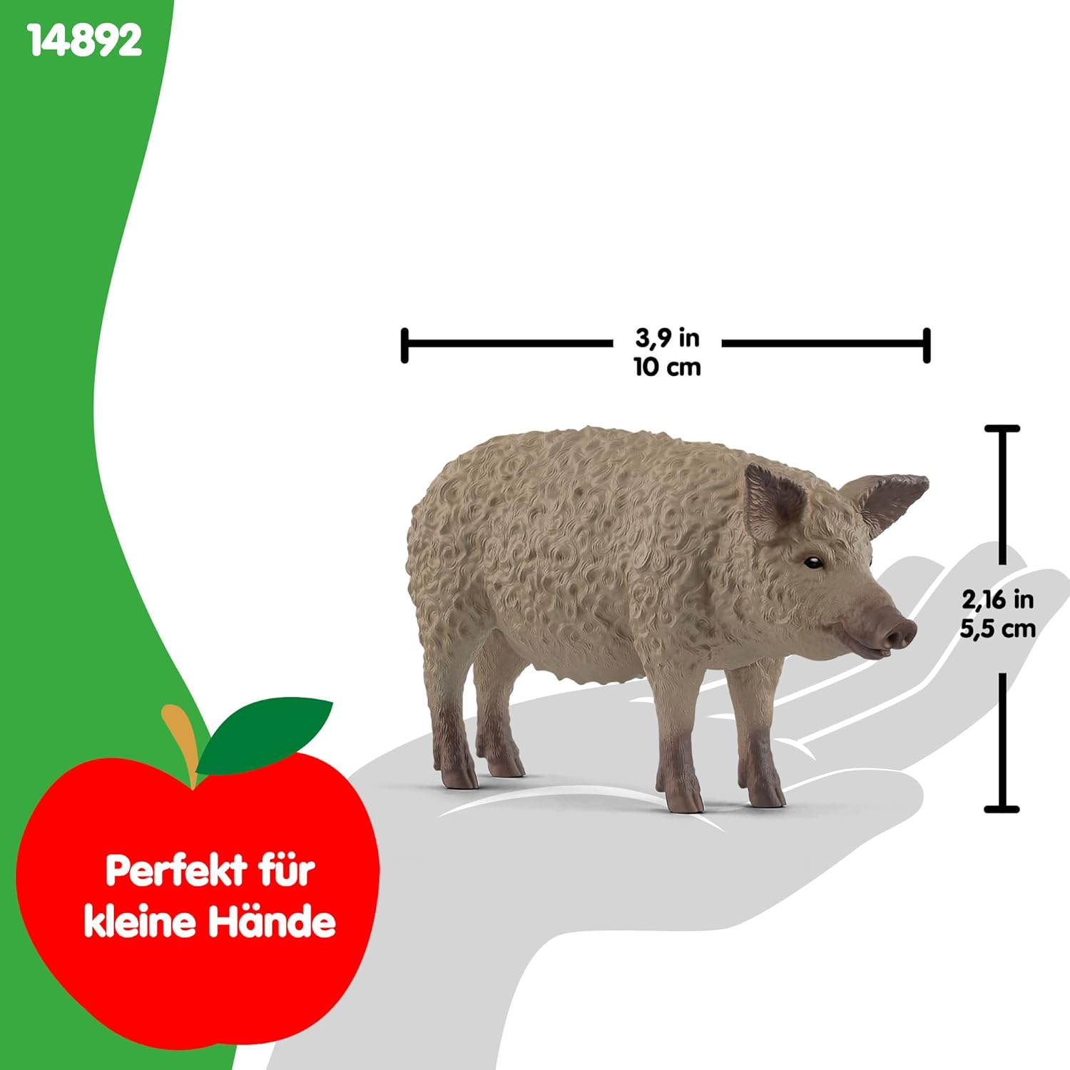 schleich 14892 Wollschwein, ab 3 Jahren, Farm World - Spielfigur, 3 x 10 x 6 cm