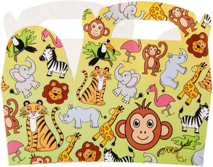 DUCKIEZ 1 pak van 12 Jungle Treatboxen. Treatbox is perfect om te vullen met speelgoed en snoep voor elk feest of evenement!