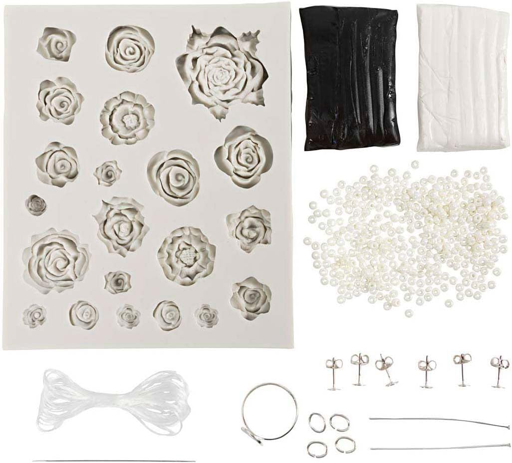Creativ Company Jewellery Craft Set Black White – Hobby Set for Children