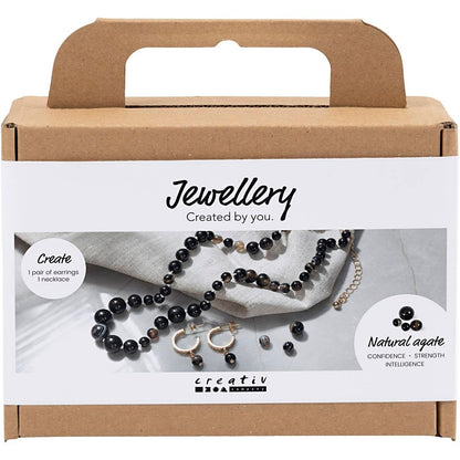 Mini Craft Kit Jewellery, Necklace and Earrings, Black, White, 1 Pack