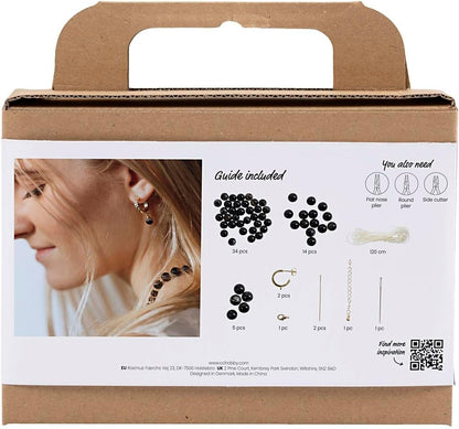 Mini Craft Kit Jewellery, Necklace and Earrings, Black, White, 1 Pack
