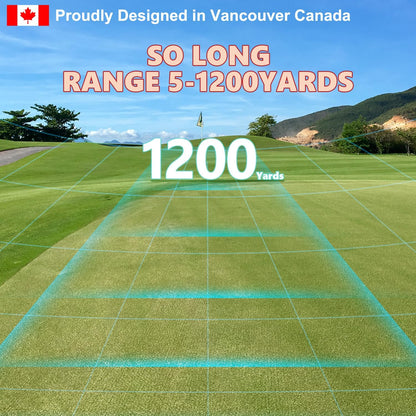 HD LCD Rechargeable Golf Range Finder Sport Laser Hunting, Powerful Magnet 1200 Yards with 6X MagnificationLightweight, Slope Ultra-Clear View, Vibration & Flag-Lock & Pin-Seeker
