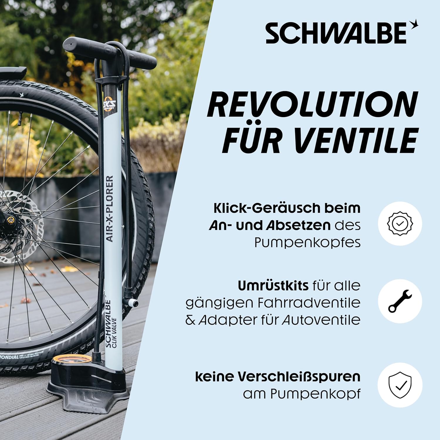 Schwalbe Clik Valve Conversion Kit PV-SCV Inc Pump Head