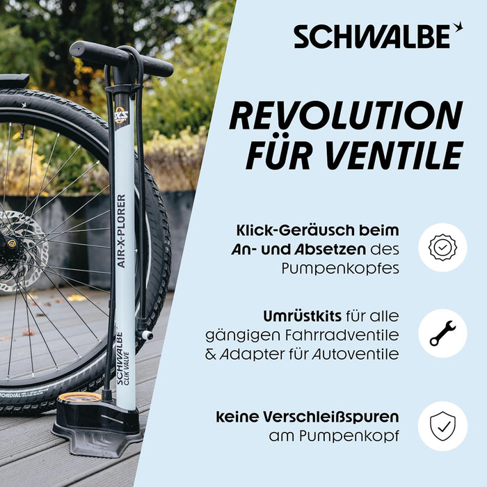 Schwalbe Clik Valve - Kit di conversione SV-SCV (Valves with Pump Head
