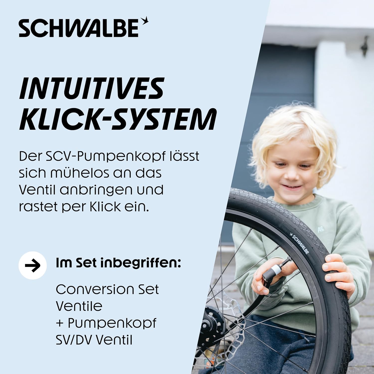 Schwalbe Clik Valve Conversion Kit PV-SCV Inc Pump Head