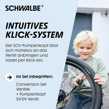 Schwalbe Clik Valve Conversion Kit PV-SCV Inc Pump Head
