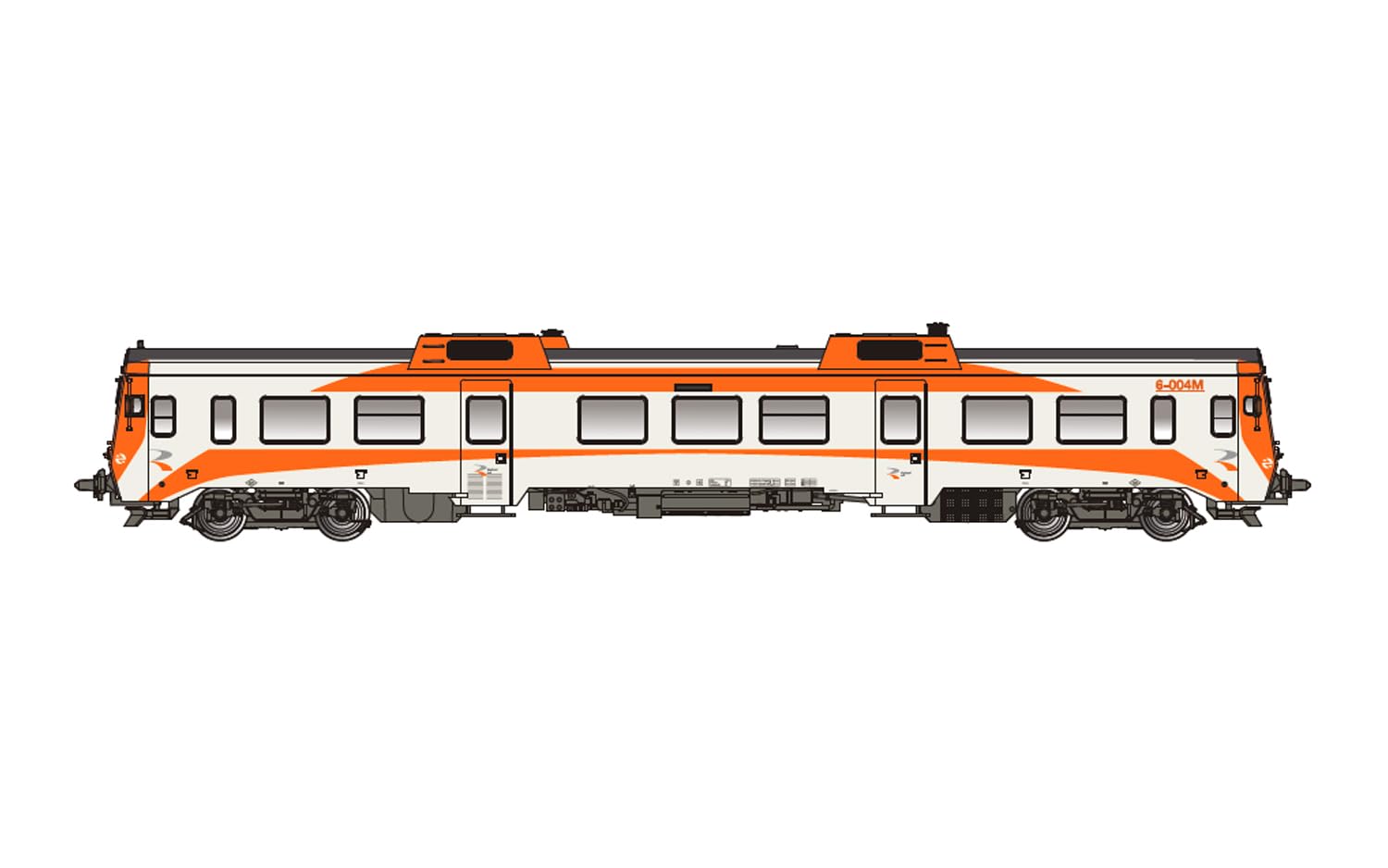 HE2503 Electrotren Hobby RENFE, diesel railcar 9-596-004-2 "Tamagotchi", Regionales R2 livery with modern R logo, ep. V-VI Diesel Locomotive