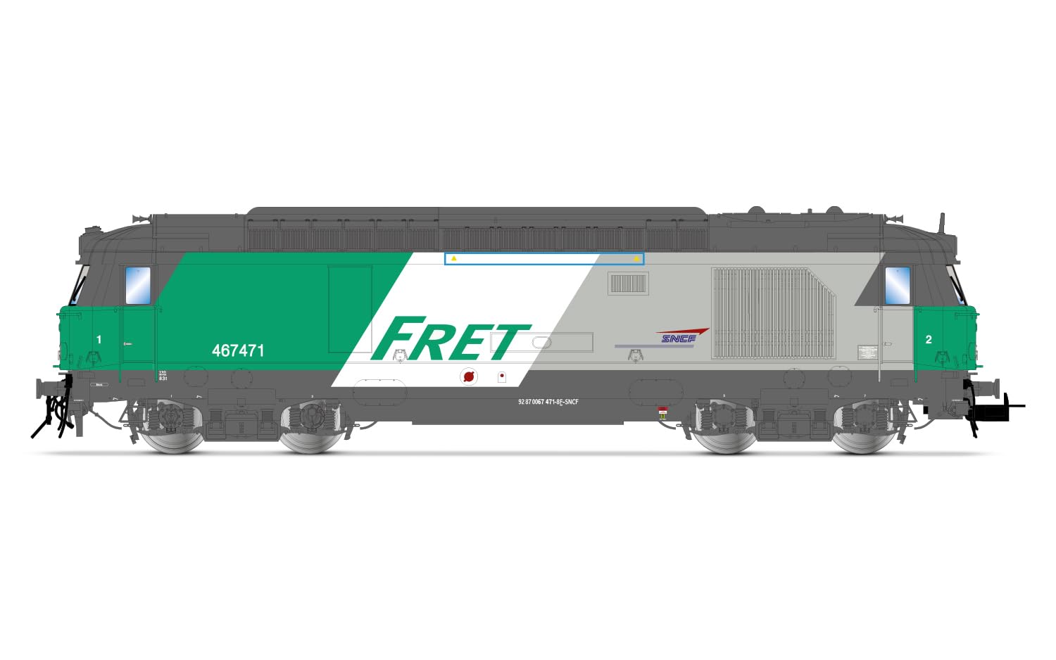 Jouef HJ2342 SNCF, diesel locomotive BB 467471, FRET livery, ep. VI Diesel Locomotive