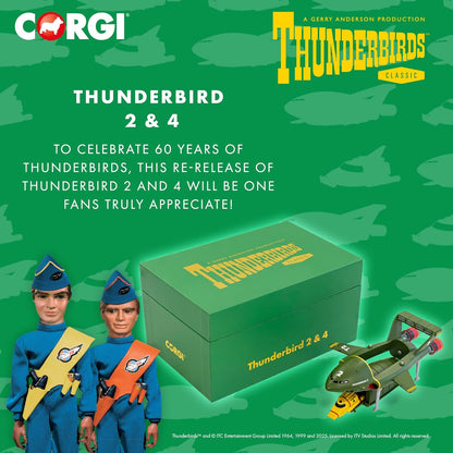Corgi Diecast Model Cars - CC00804 Thunderbirds F.A.B. Collection Thunderbird 2 and 4 - Classic Aircraft Collectible for Men & Women - Die Cast Vehicle Models for Boys & Thunderbirds Enthusiasts