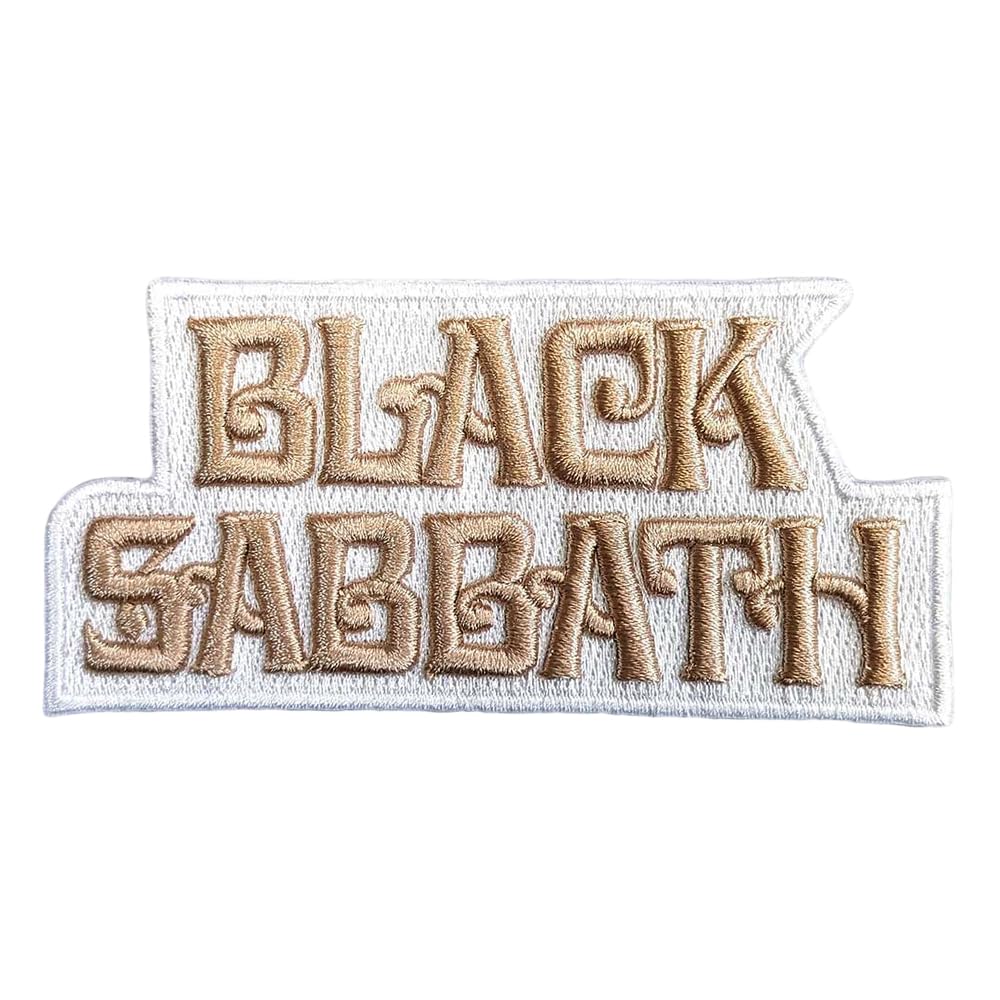 Black Sabbath Testo Logo Toppe da Stirare (Taglia Unica) (Bianco