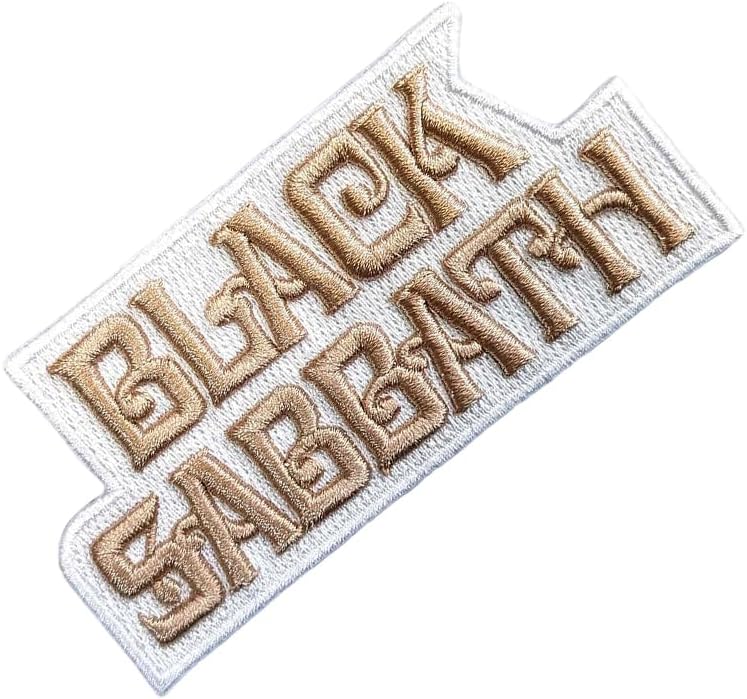 Black Sabbath Testo Logo Toppe da Stirare (Taglia Unica) (Bianco
