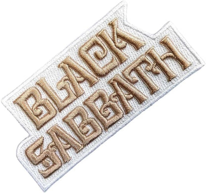 Black Sabbath Testo Logo Toppe da Stirare (Taglia Unica) (Bianco